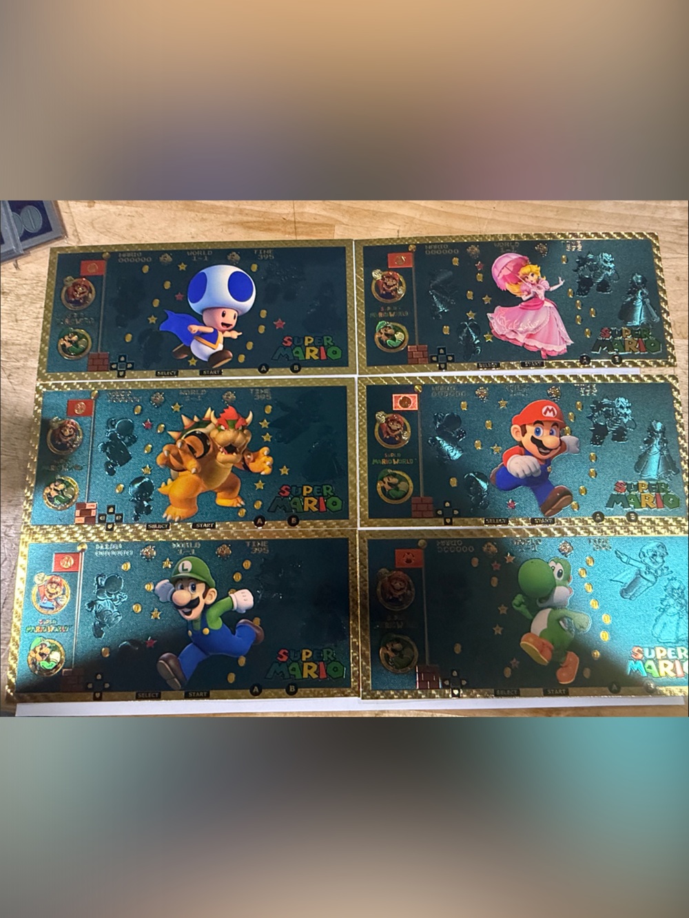 Nintendo Super Mario Sticker foil set - Teal, Gold, Blue, Green